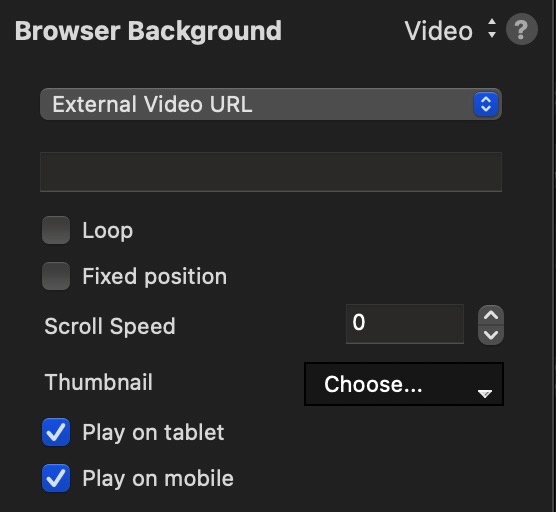 Video Background Options